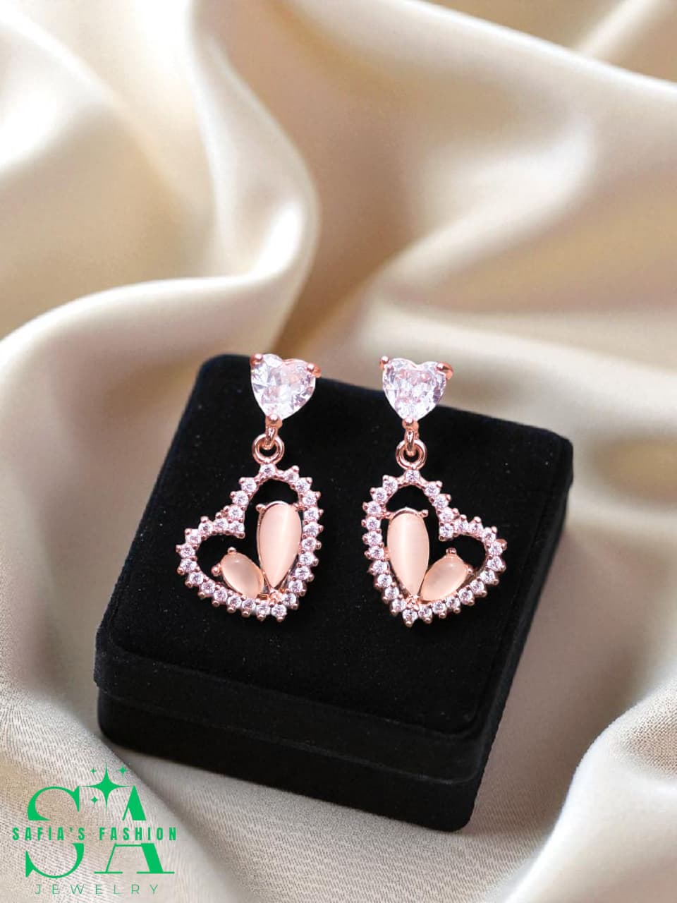 Zarkon Nag 1 Carat Heart Shape Earrings – Elegant Women’s Jewelry