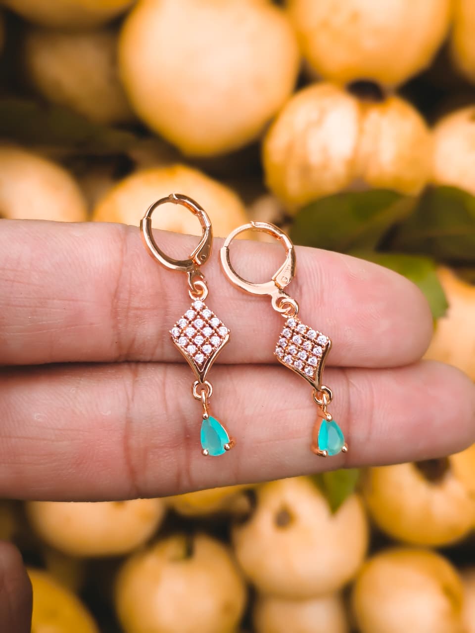 ✨ 1 Carat Gold Plated Zircon Earrings farozi nag ✨