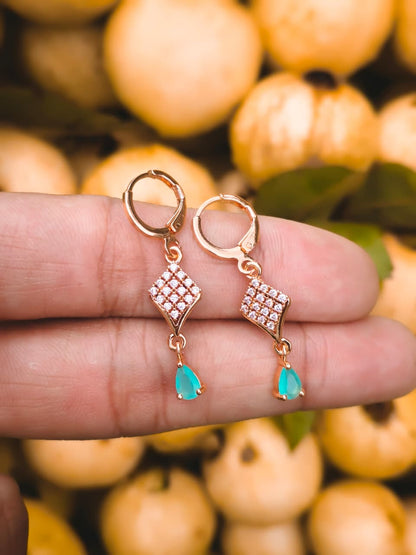 ✨ 1 Carat Gold Plated Zircon Earrings farozi nag ✨