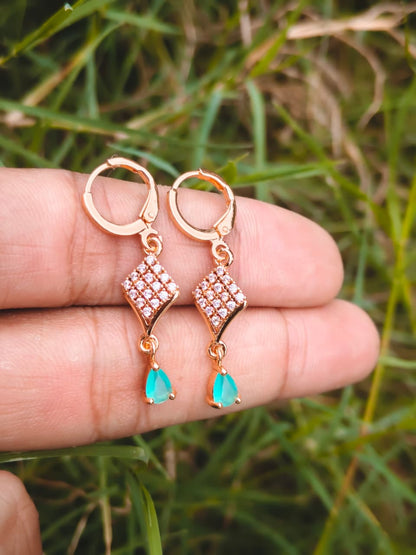 ✨ 1 Carat Gold Plated Zircon Earrings farozi nag ✨