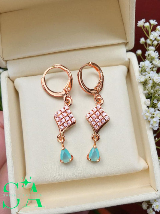 ✨ 1 Carat Gold Plated Zircon Earrings farozi nag ✨