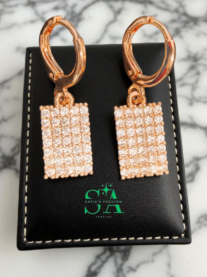 ✨ 1 Carat Gold Plated Zircon Earrings  ✨