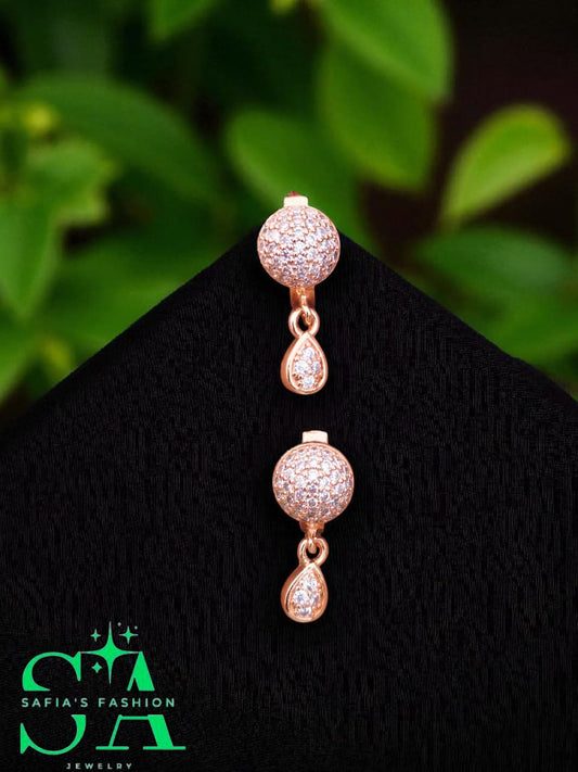 ✨ 1 Carat Gold Plated Zircon Earring white nag✨