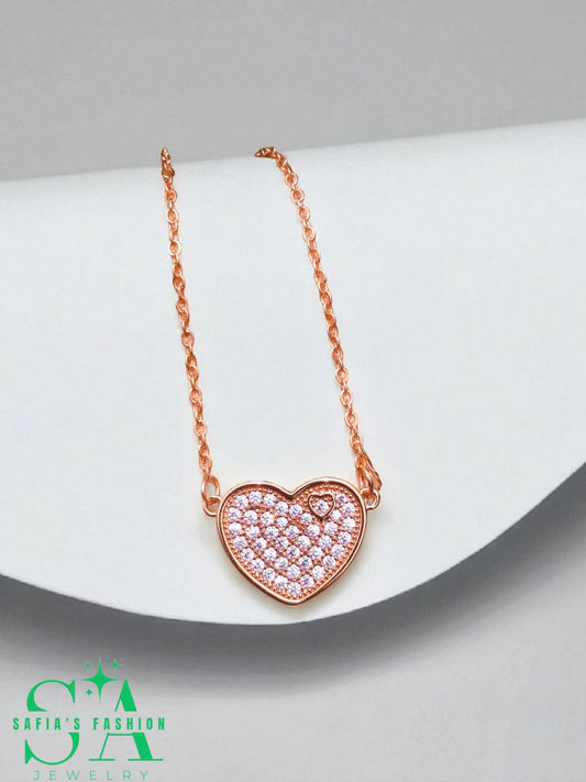 Heart Locket Pendant – Elegant Zircon Jewelry for Women