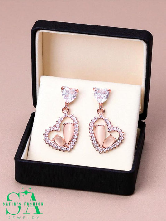Zarkon Nag 1 Carat Heart Shape Earrings – Elegant Women’s Jewelry