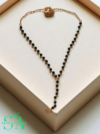 "Elegant black Mala Set for Women – Stylish Traditional Jewelry | Safia’s Fashion