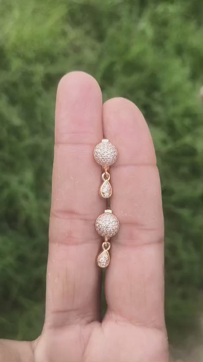 ✨ 1 Carat Gold Plated Zircon Earring white nag✨